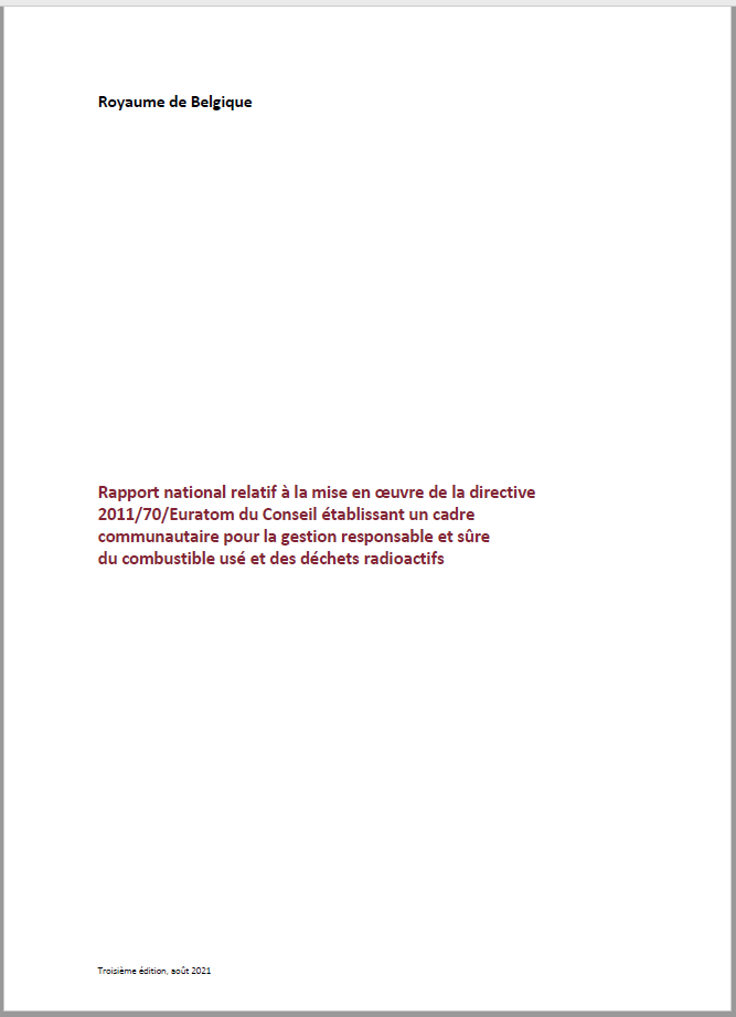 Rapport national 2021 (ONDRAF)